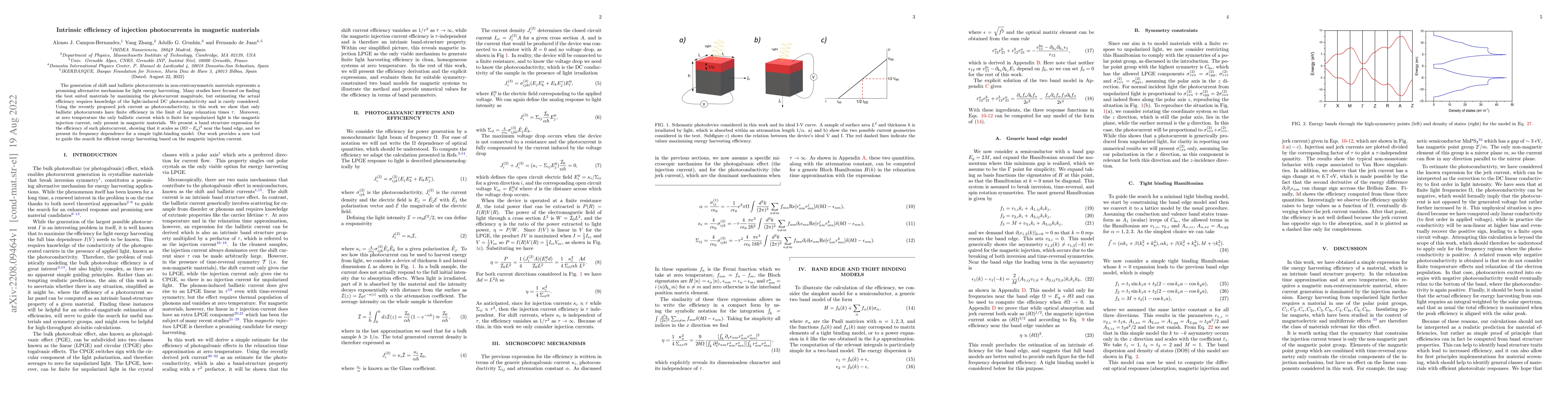 Thumbnail for Intrinsic efficiency of injection photocurrents in magnetic materials