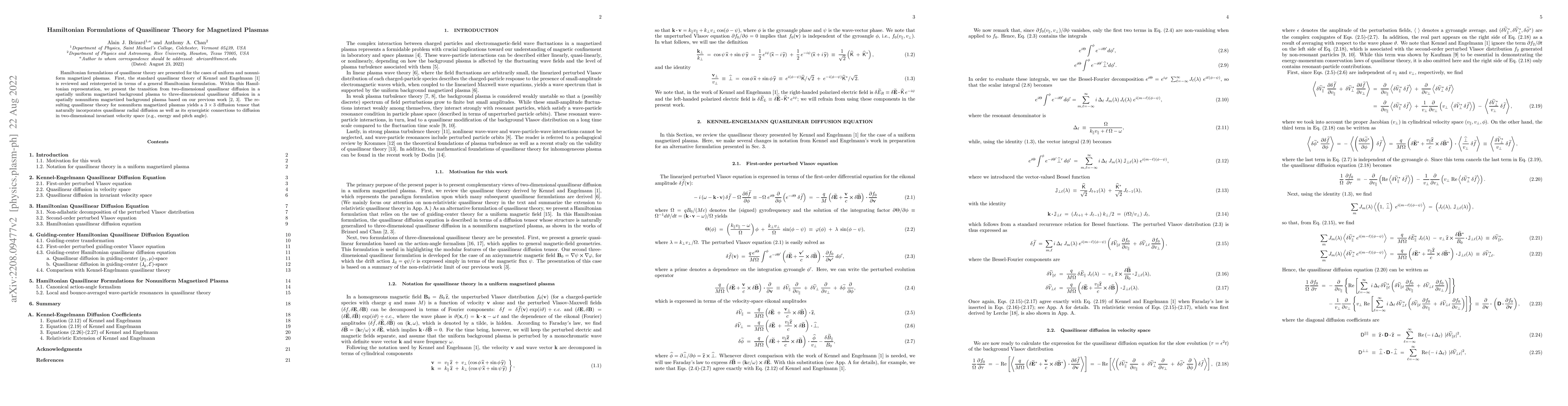Thumbnail for Hamiltonian Formulations of Quasilinear Theory for Magnetized Plasmas