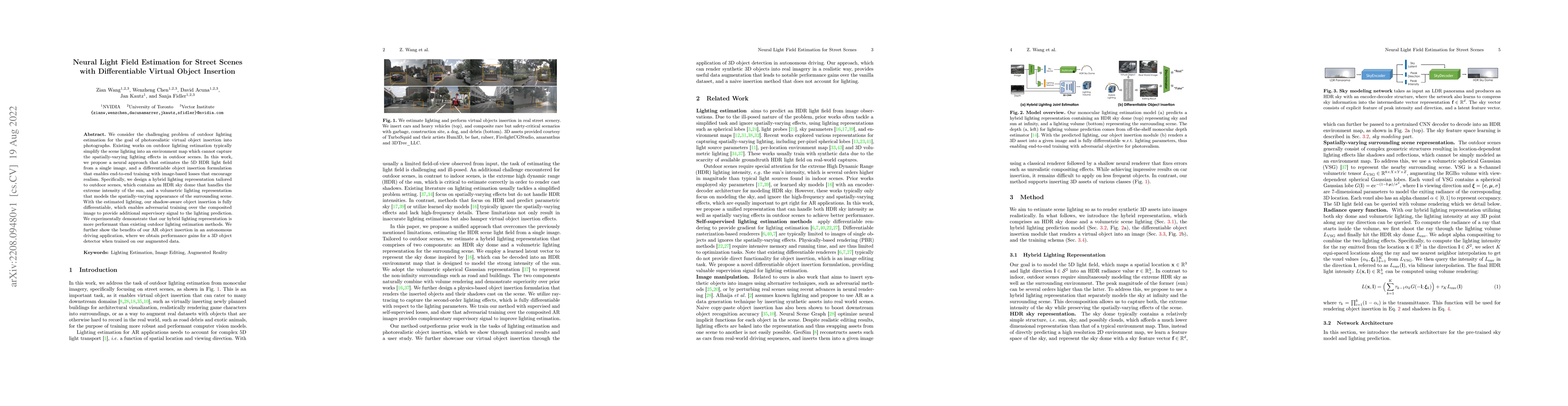 Thumbnail for Neural Light Field Estimation for Street Scenes with Differentiable
  Virtual Object Insertion
