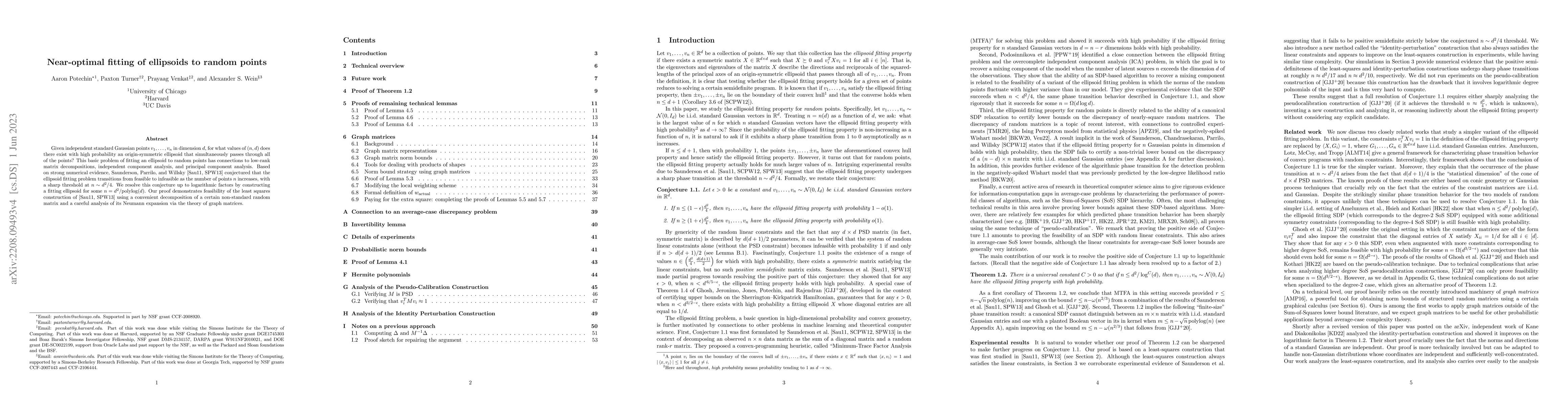 Thumbnail for Near-optimal fitting of ellipsoids to random points