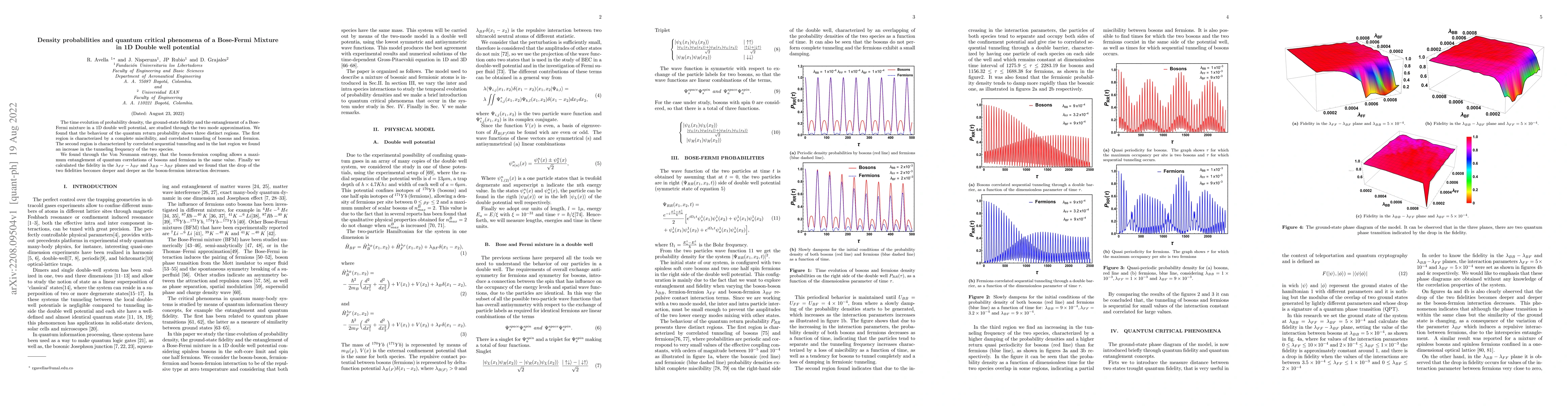 Thumbnail for Density probabilities and quantum critical phenomena of a Bose-Fermi
  Mixture in 1D Double well potential