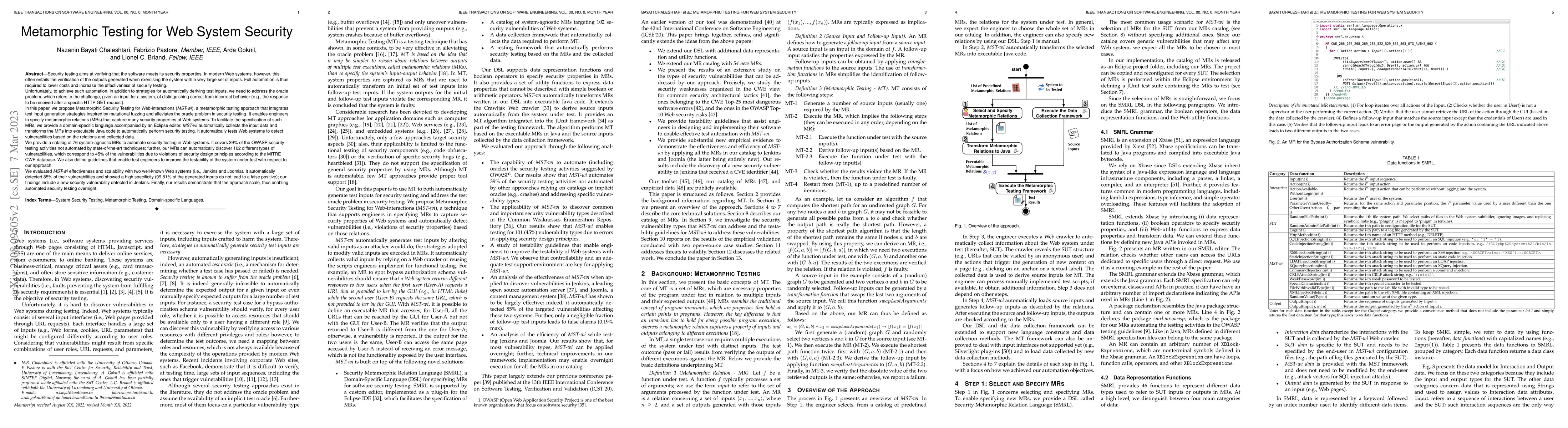 Thumbnail for Metamorphic Testing for Web System Security