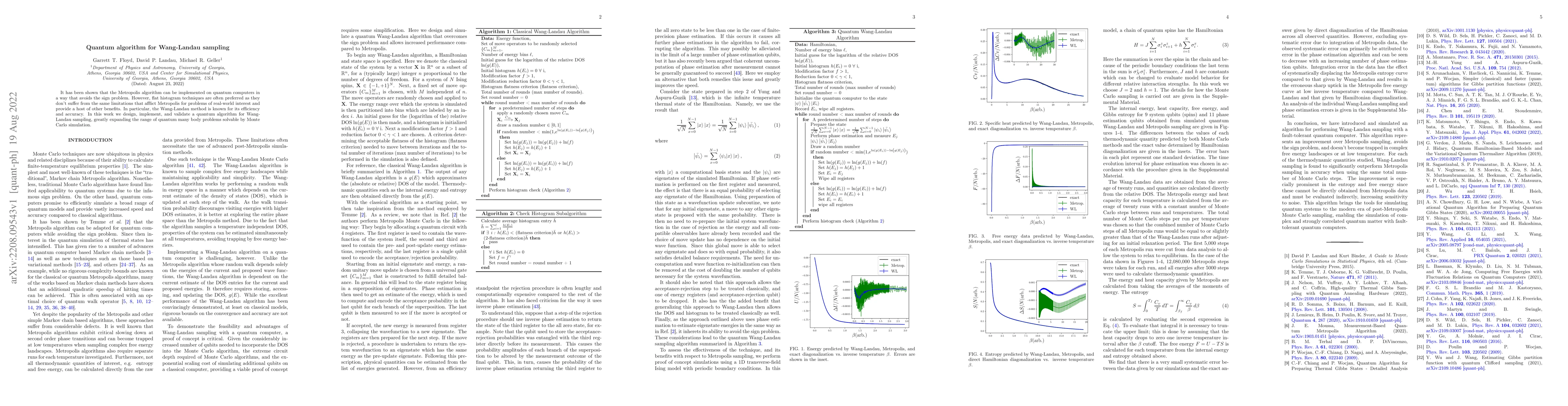 Thumbnail for Quantum algorithm for Wang-Landau sampling