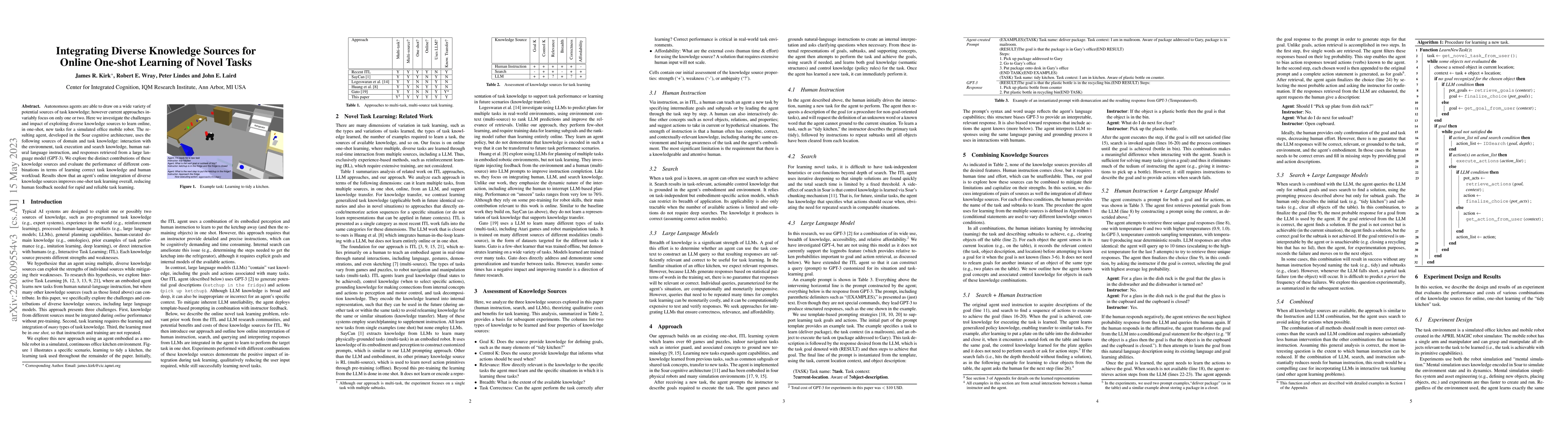 Thumbnail for Integrating Diverse Knowledge Sources for Online One-shot Learning of
  Novel Tasks