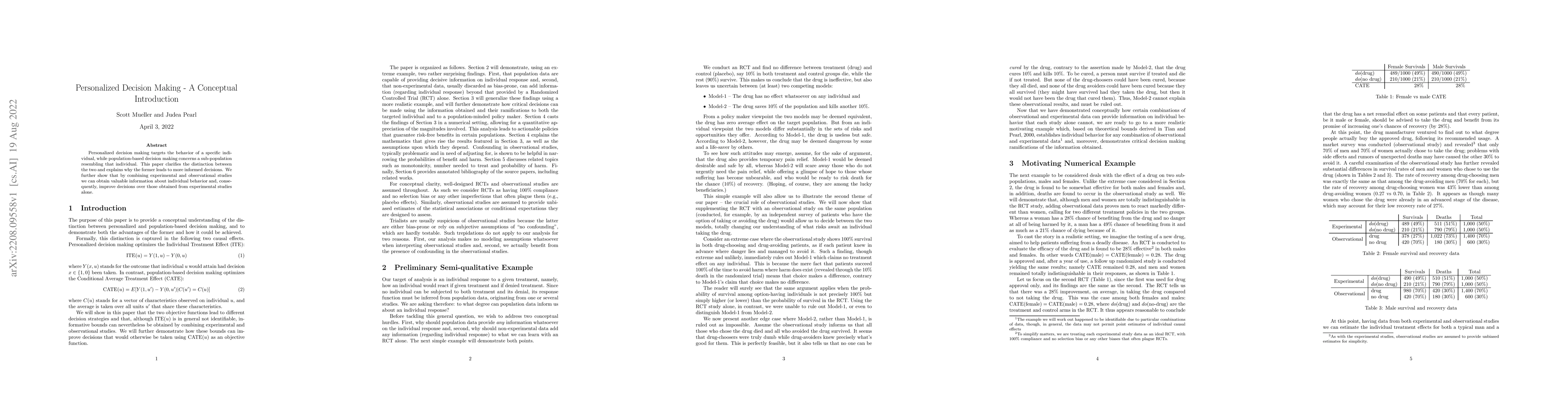 Thumbnail for Personalized Decision Making -- A Conceptual Introduction