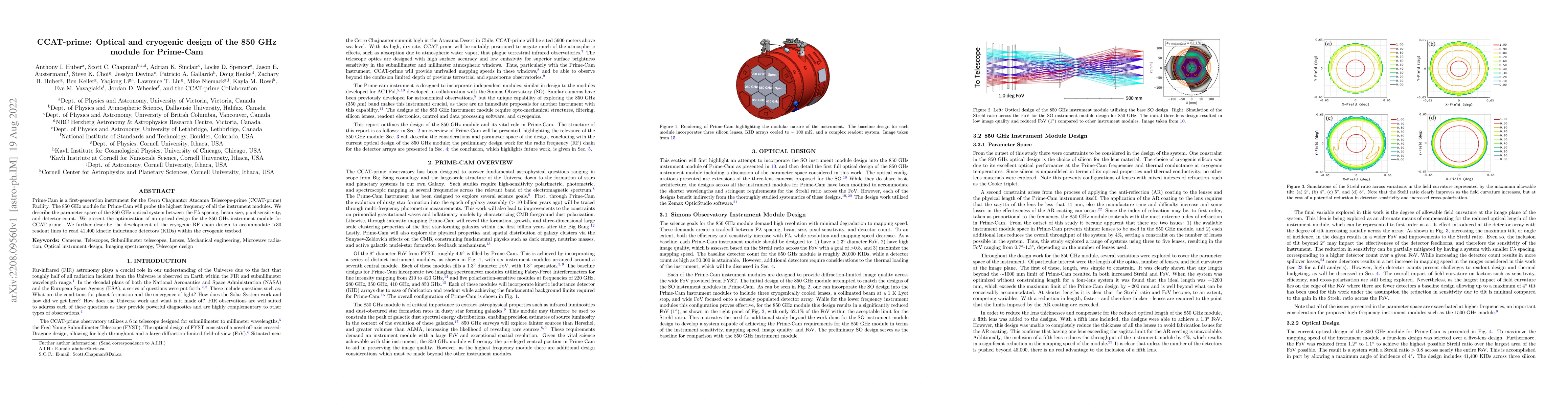 Thumbnail for CCAT-prime: Optical and cryogenic design of the 850 GHz module for
  Prime-Cam