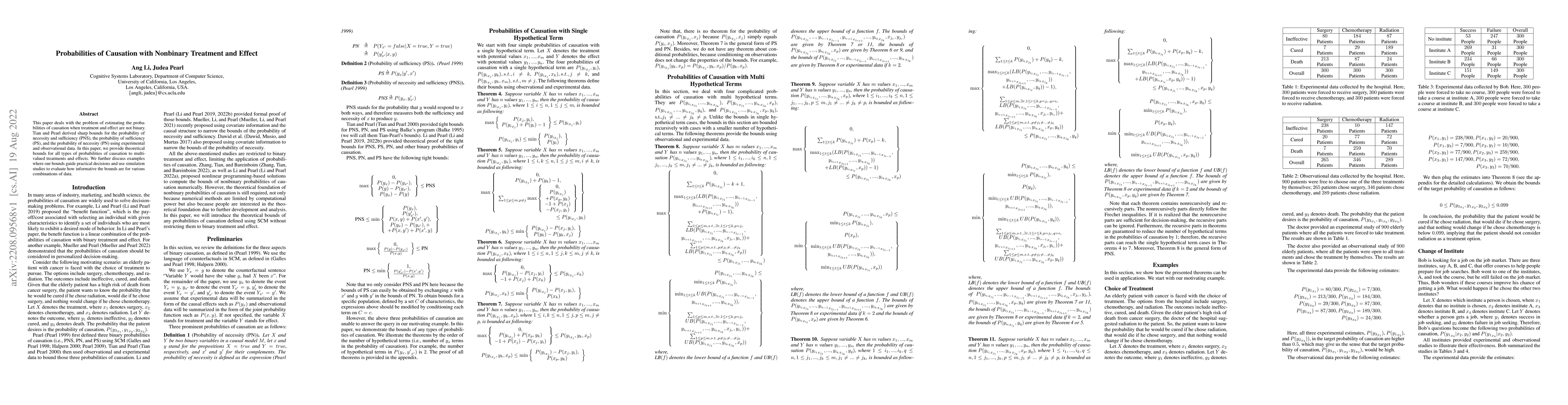 Thumbnail for Probabilities of Causation with Nonbinary Treatment and Effect