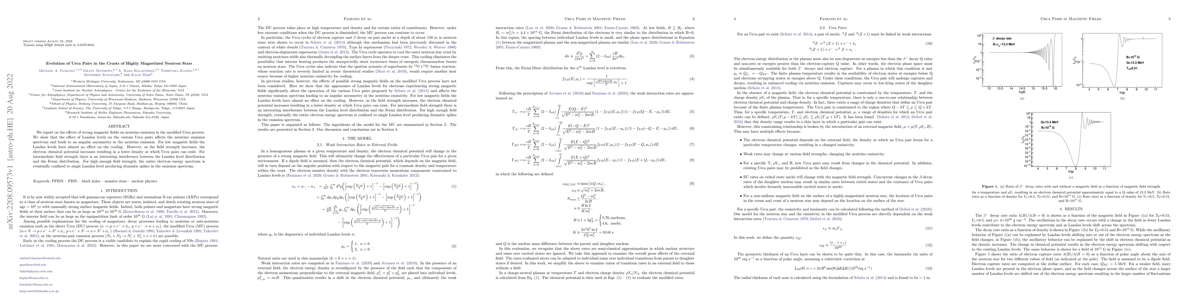 Thumbnail for Evolution of Urca Pairs in the Crusts of Highly Magnetized Neutron Stars