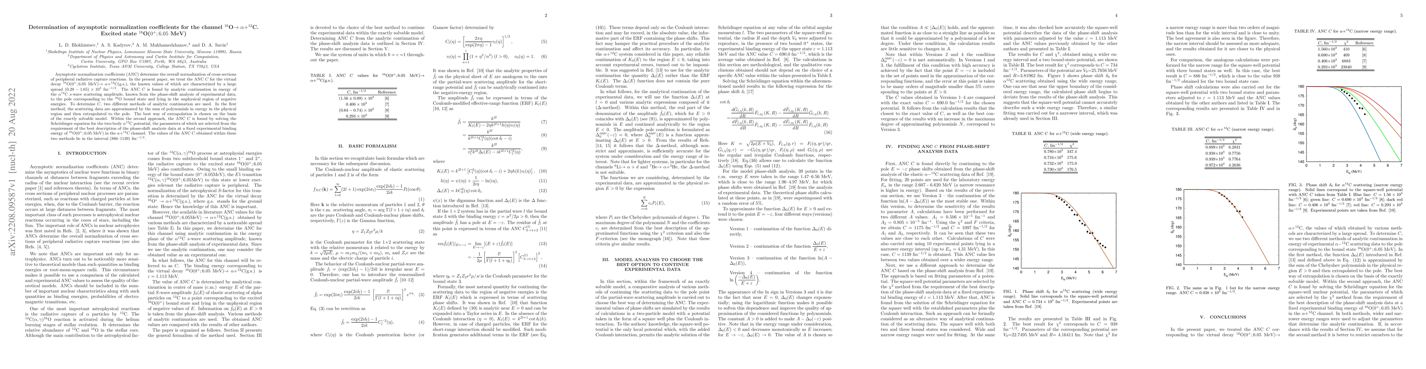 Thumbnail for Determination of asymptotic normalization coefficients for the channel
  $^{16}$O$\to \alpha+^{12}$C. Excited state $^{16}$O($0^+; 6.05$ MeV)
