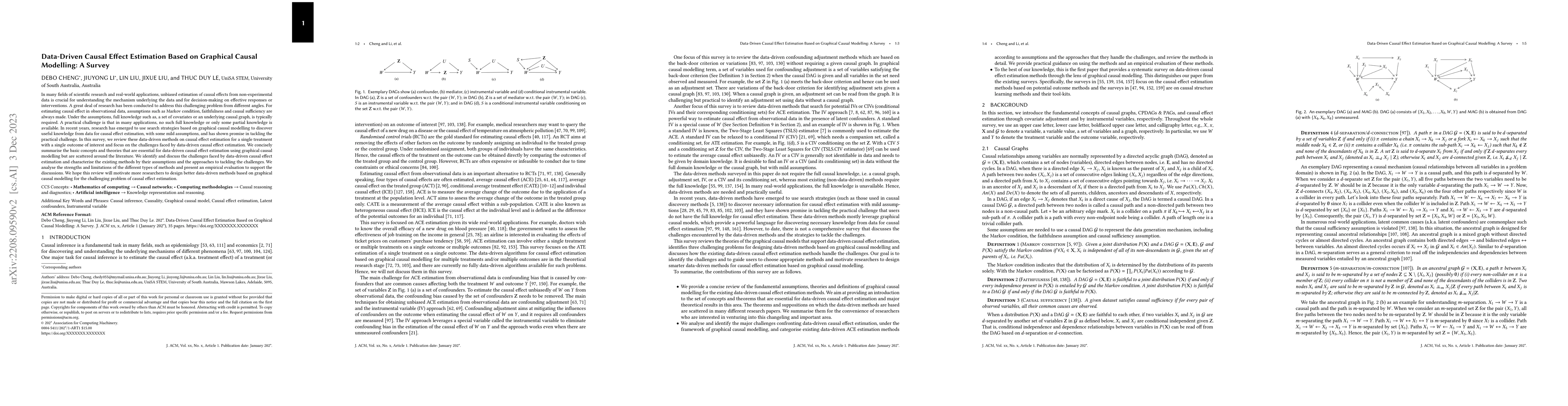 Thumbnail for Data-Driven Causal Effect Estimation Based on Graphical Causal
  Modelling: A Survey