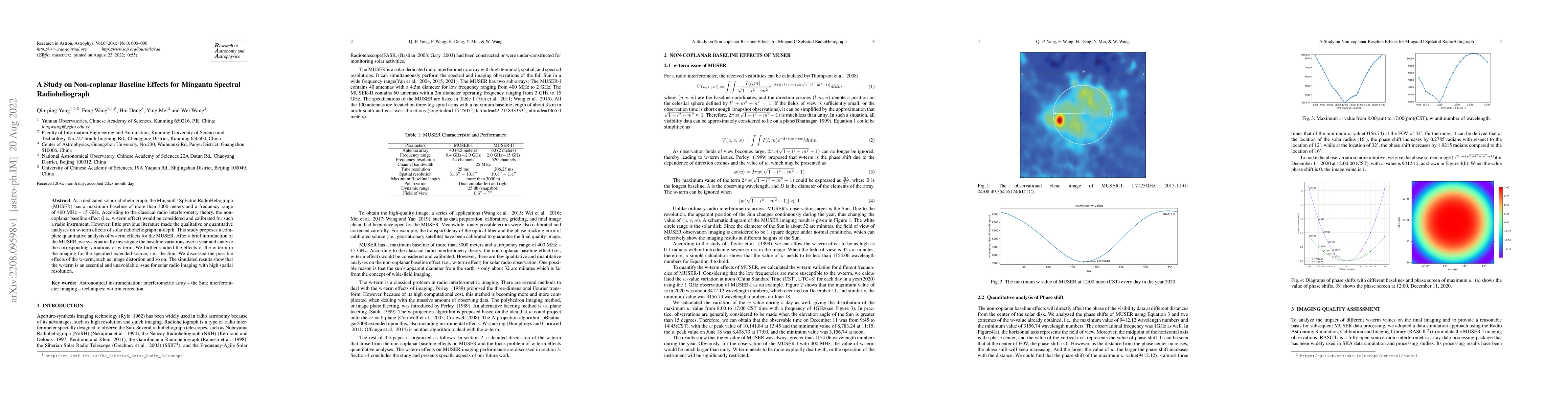 Thumbnail for A Study on Non-coplanar Baseline Effects for Mingantu Spectral
  Radioheliograph