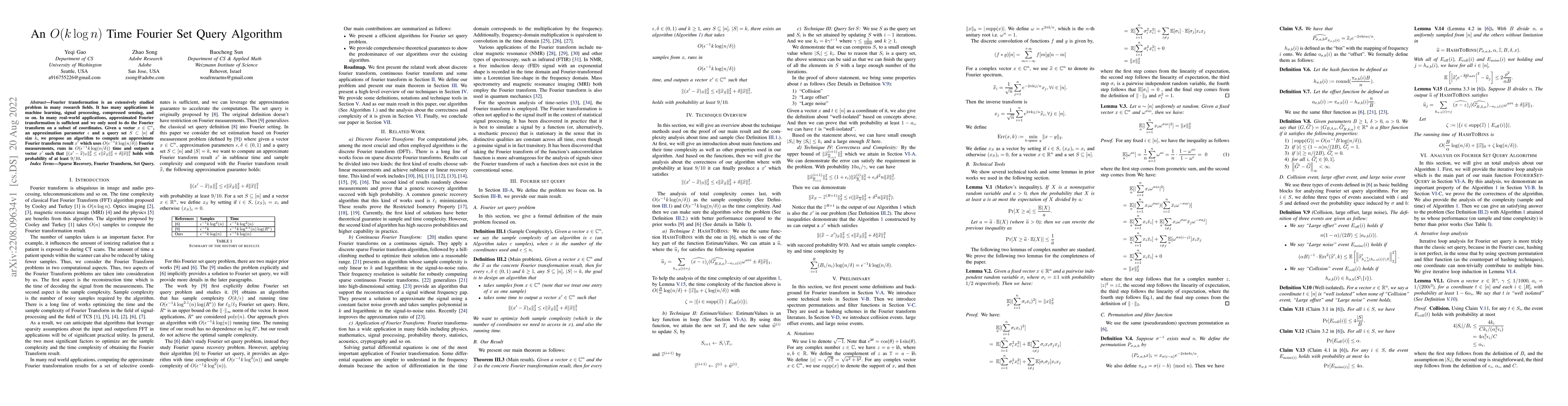 Thumbnail for An $O(k\log n)$ Time Fourier Set Query Algorithm