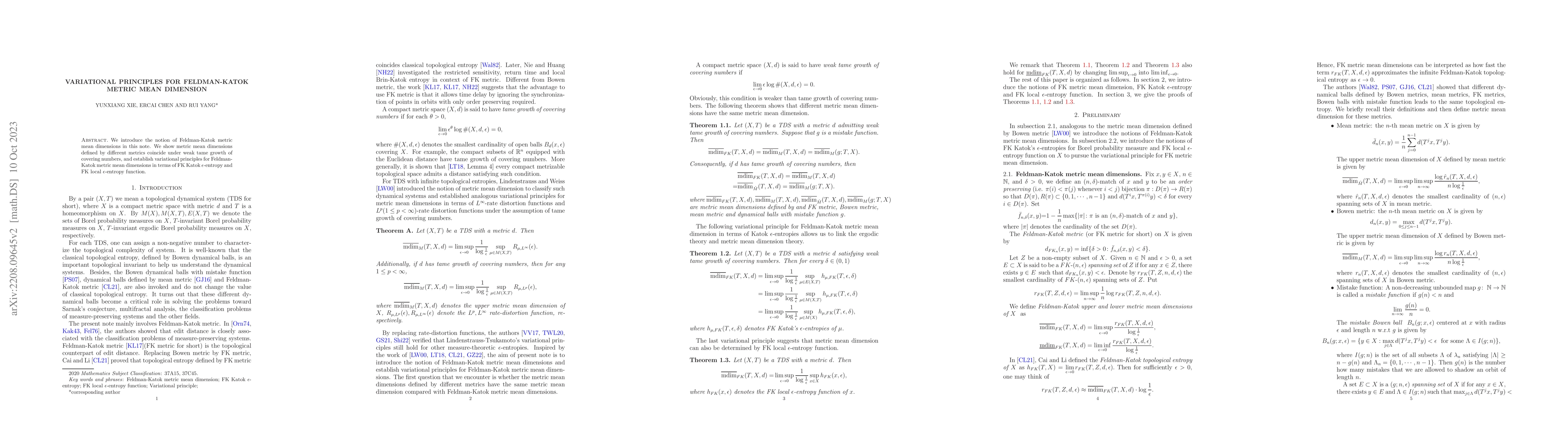 Thumbnail for Variational principles for Feldman-Katok metric mean dimension