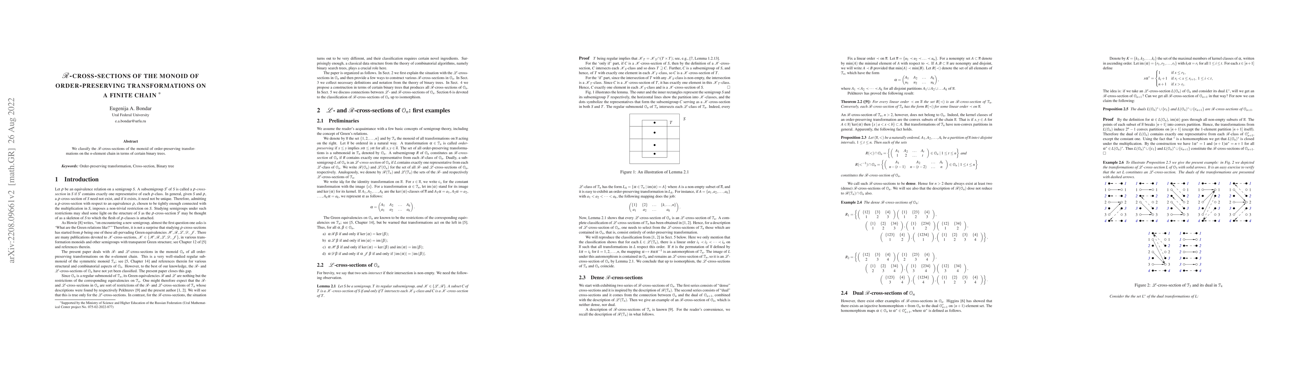 Thumbnail for $\mathscr{R}$-cross-sections of the monoid of order-preserving
  transformations on a finite chain