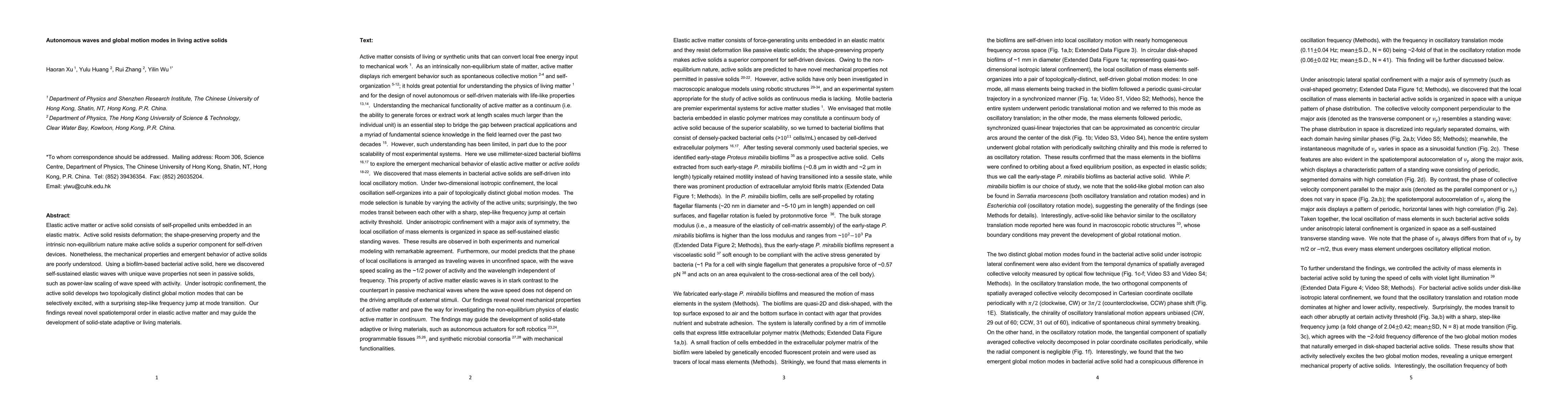 Thumbnail for Autonomous waves and global motion modes in living active solids
