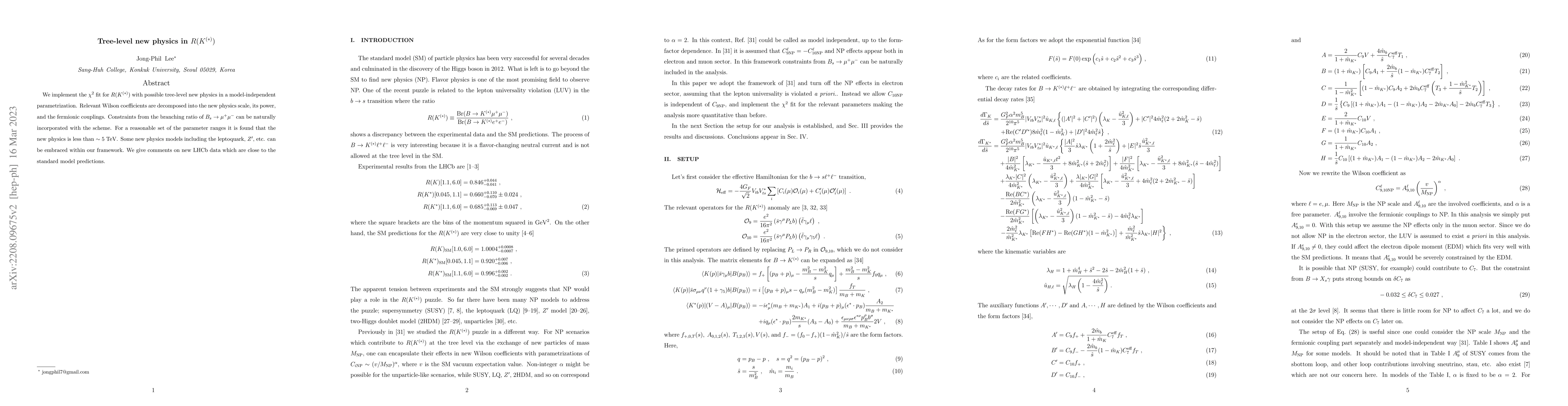 Thumbnail for Tree-level new physics in $R(K^{(*)})$
