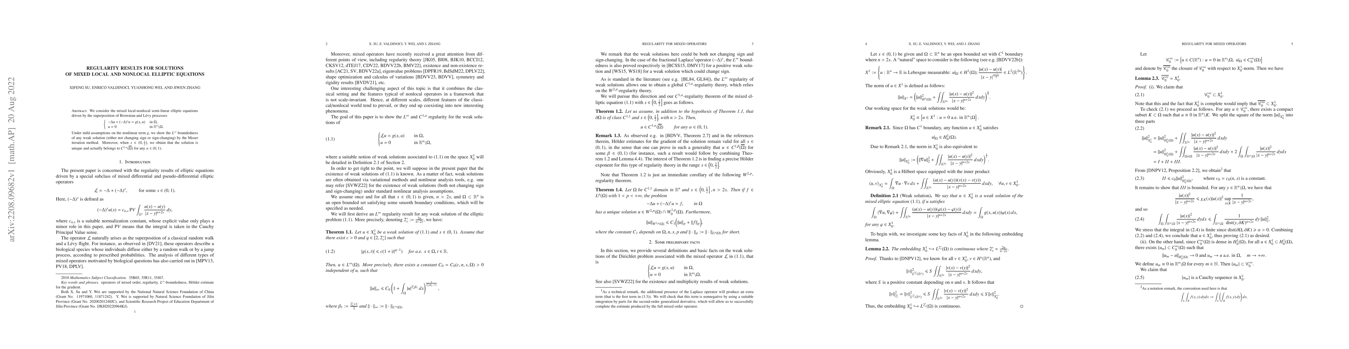 Thumbnail for Regularity results for solutions of mixed local and nonlocal elliptic
  equations