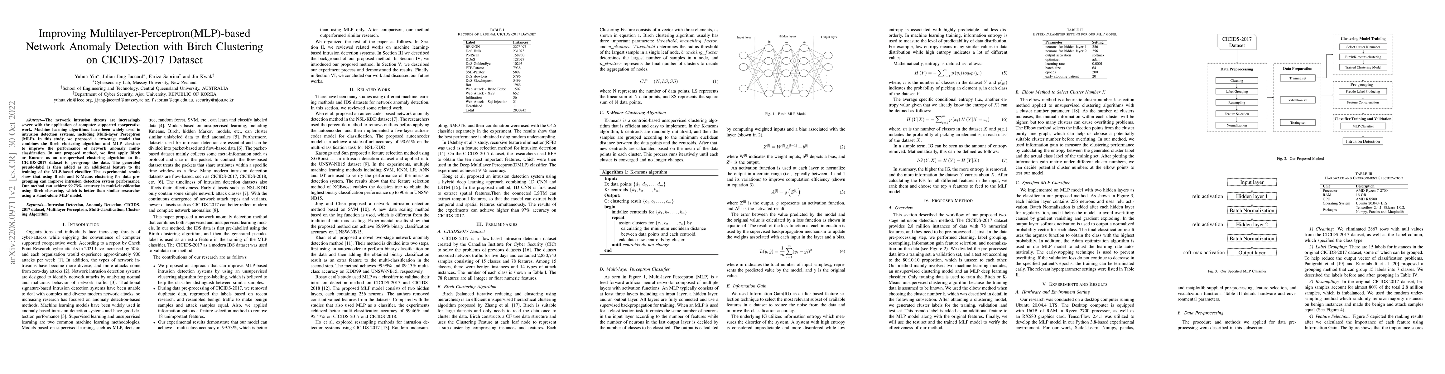 Thumbnail for Improving Multilayer-Perceptron(MLP)-based Network Anomaly Detection
  with Birch Clustering on CICIDS-2017 Dataset