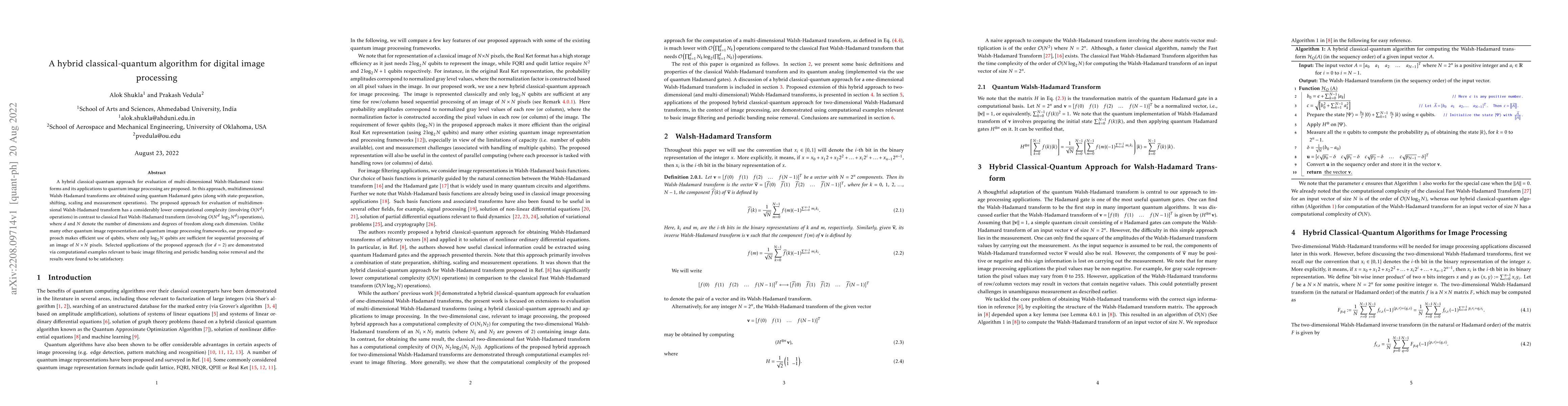 Thumbnail for A hybrid classical-quantum algorithm for digital image processing