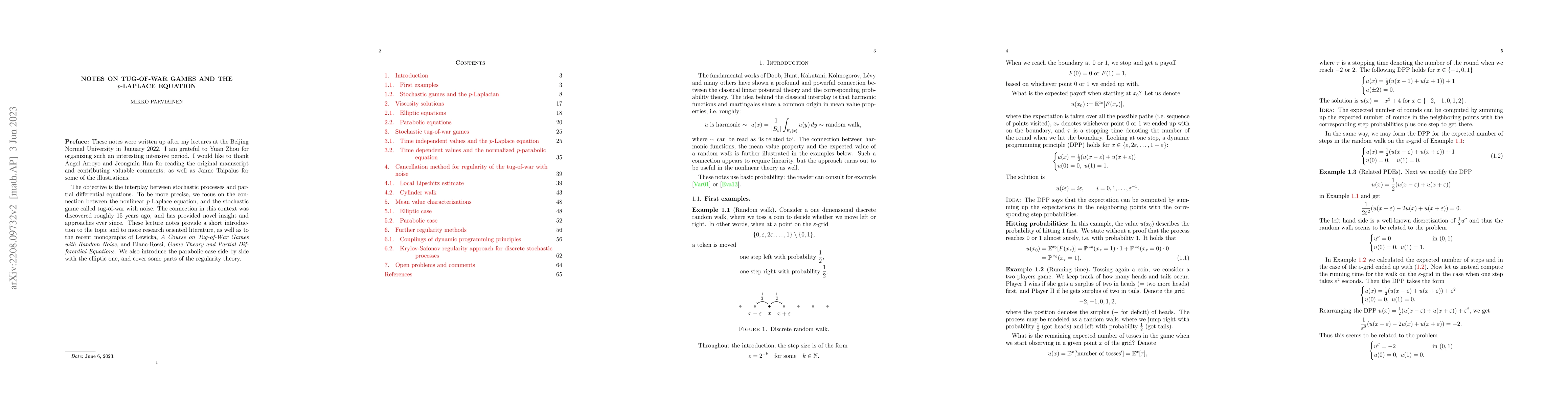 Thumbnail for Notes on tug-of-war games and the p-Laplace equation