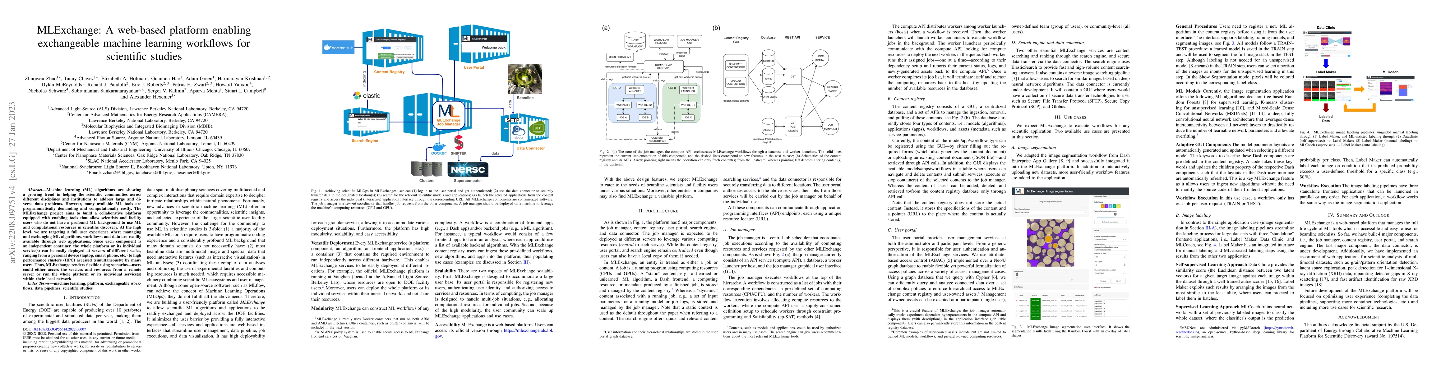 Thumbnail for MLExchange: A web-based platform enabling exchangeable machine learning
  workflows for scientific studies