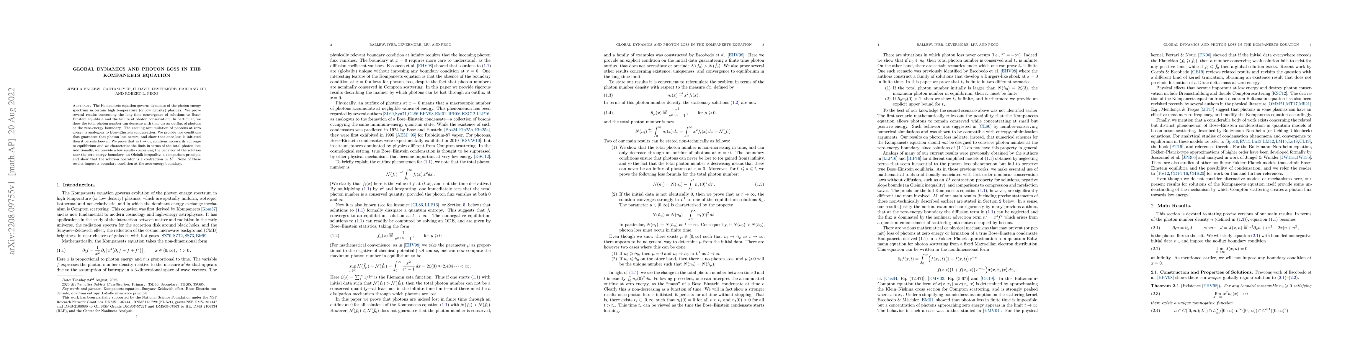 Thumbnail for Global Dynamics and Photon Loss in the Kompaneets Equation