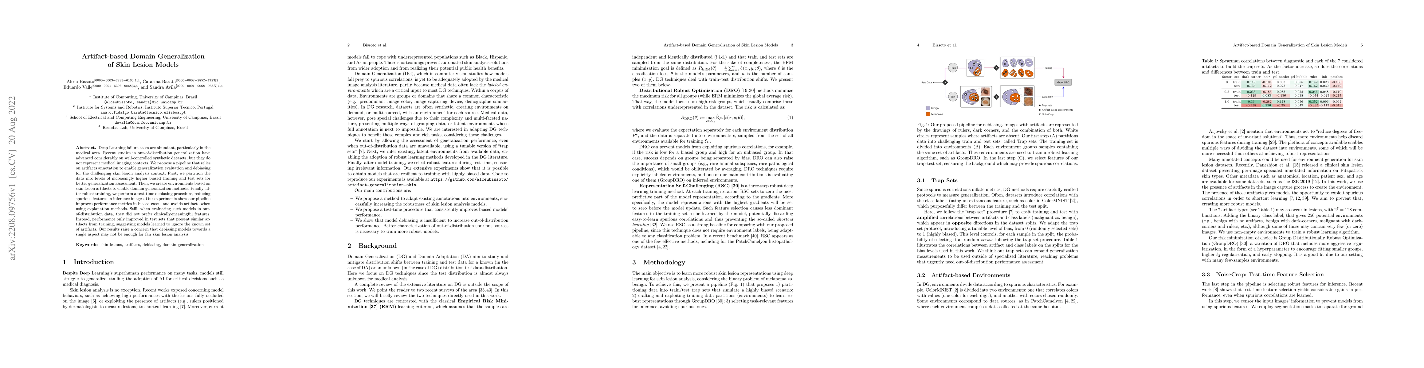 Thumbnail for Artifact-Based Domain Generalization of Skin Lesion Models