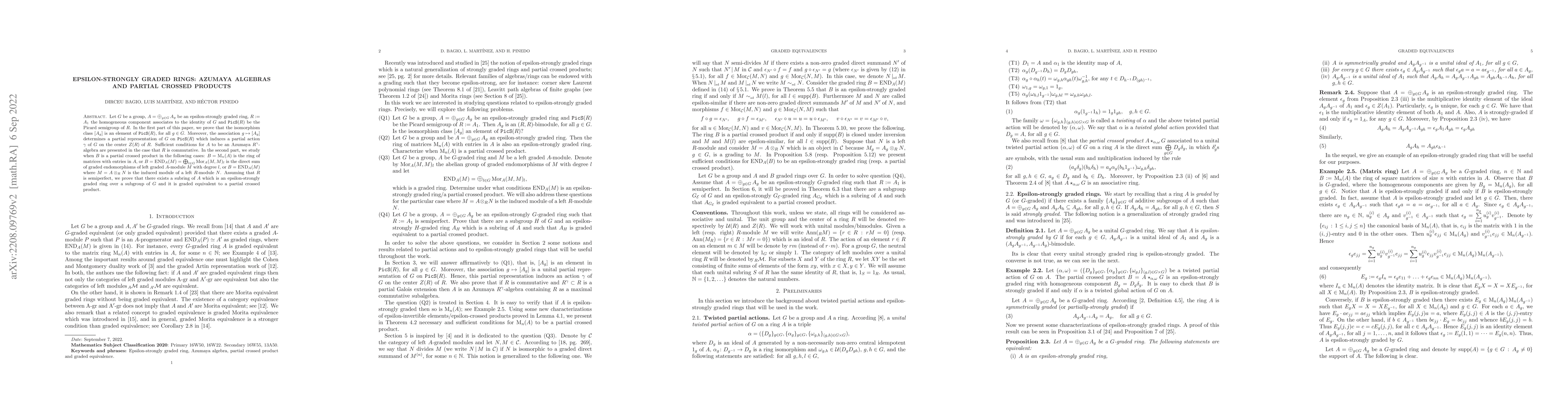 Thumbnail for Epsilon-strongly graded rings: Azumaya algebras and partial crossed
  products