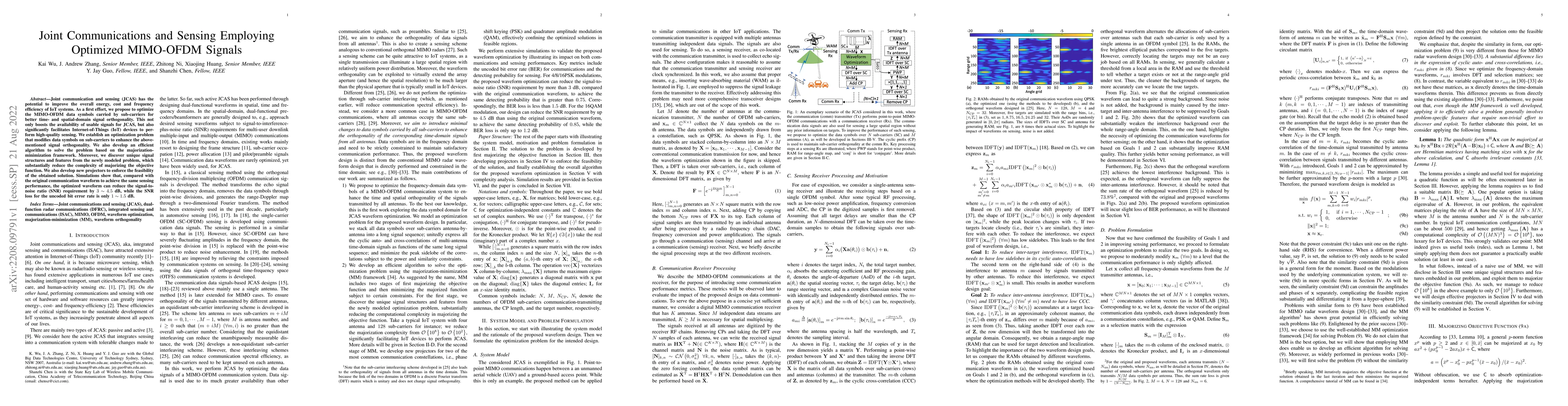 Thumbnail for Joint Communications and Sensing Employing Optimized MIMO-OFDM Signals