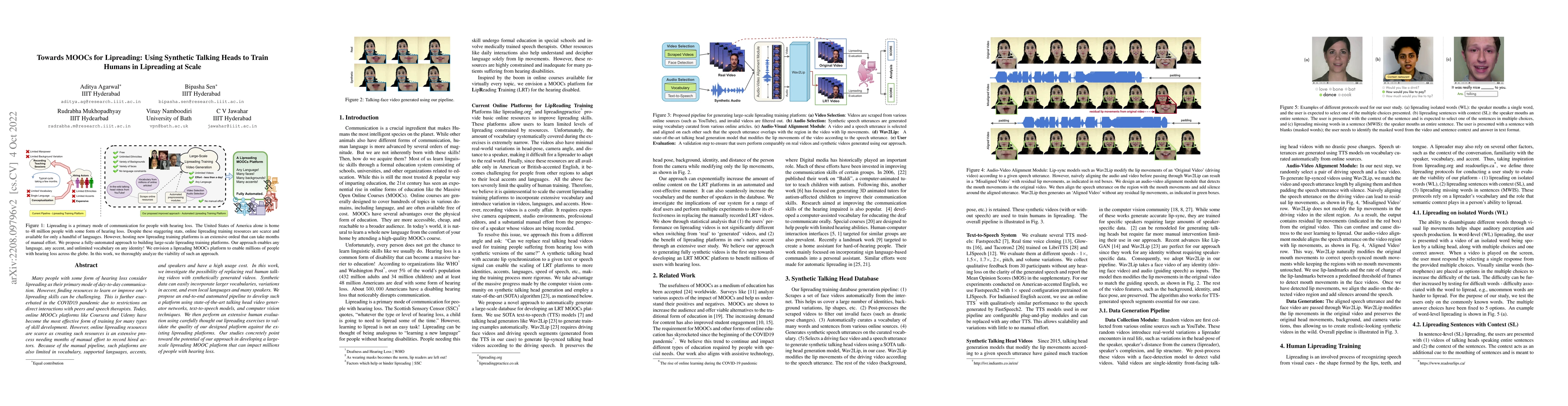 Thumbnail for Towards MOOCs for Lipreading: Using Synthetic Talking Heads to Train
  Humans in Lipreading at Scale