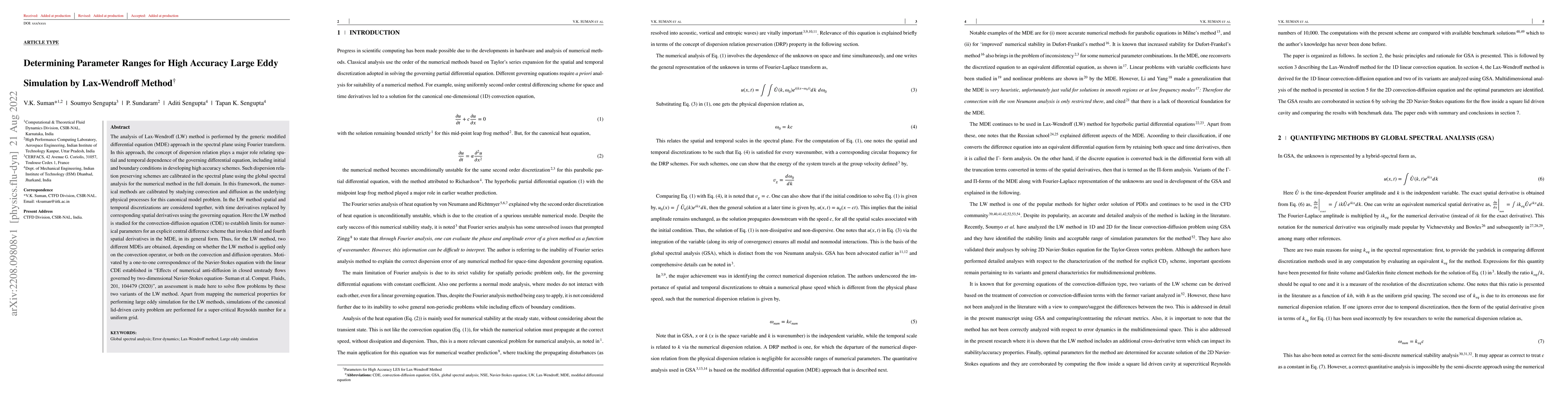 Thumbnail for Determining Parameter Ranges for High Accuracy Large Eddy Simulation by
  Lax-Wendroff Method