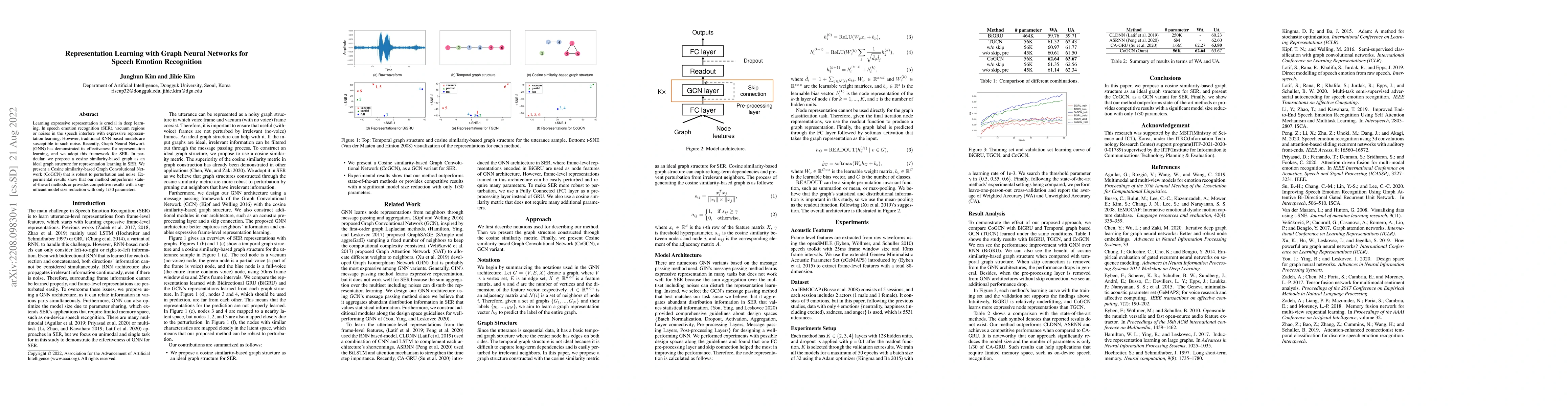 Thumbnail for Representation Learning with Graph Neural Networks for Speech Emotion
  Recognition