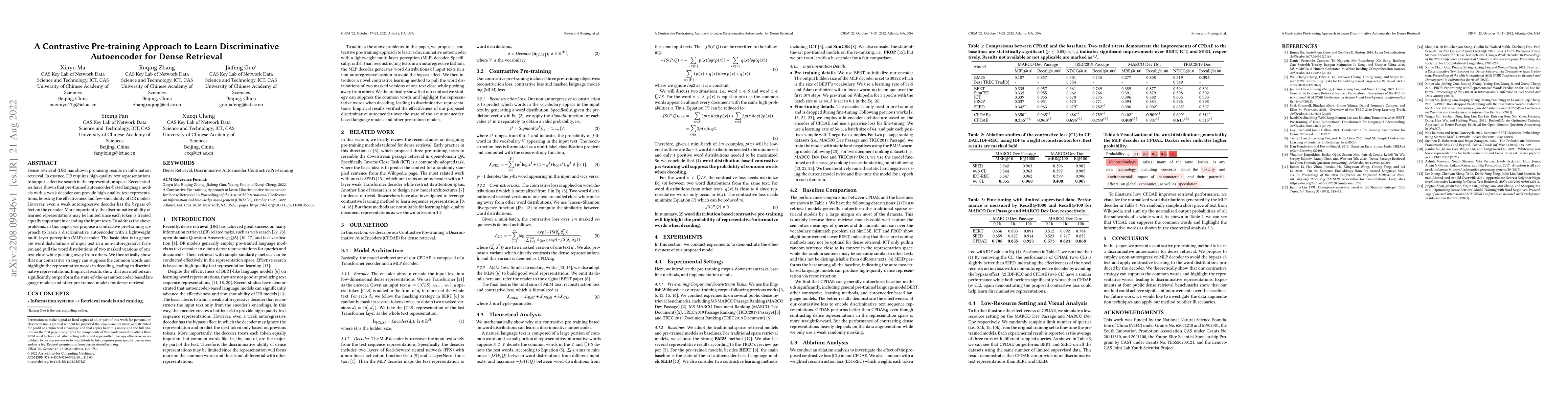 Thumbnail for A Contrastive Pre-training Approach to Learn Discriminative Autoencoder
  for Dense Retrieval