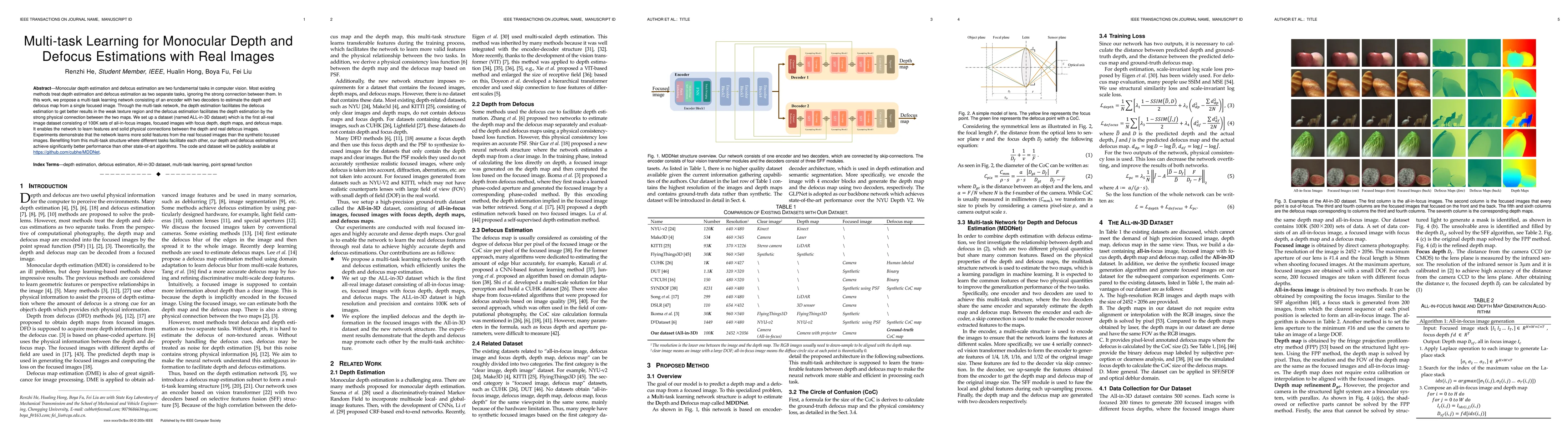 Thumbnail for Multi-task Learning for Monocular Depth and Defocus Estimations with
  Real Images