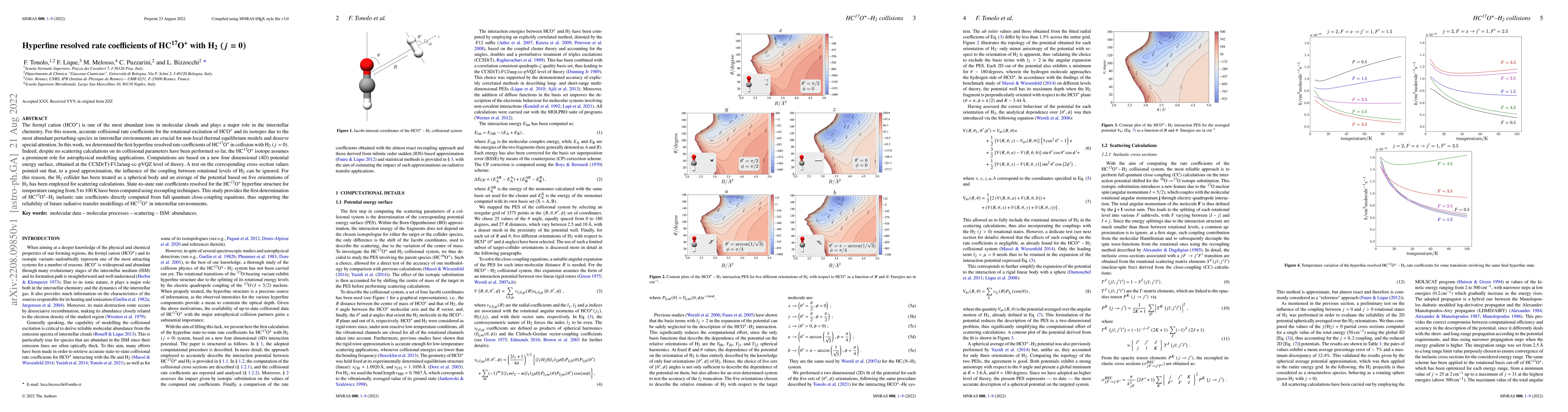 Thumbnail for Hyperfine resolved rate coefficients of HC17O+ with H2 (j = 0)