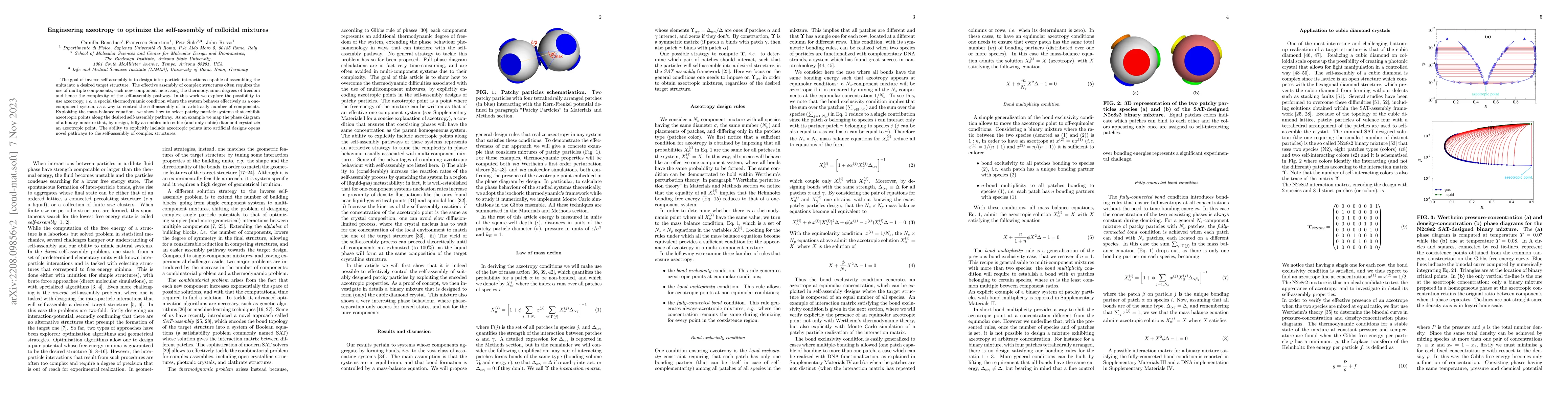 Thumbnail for Engineering azeotropy to optimize the self-assembly of colloidal
  mixtures