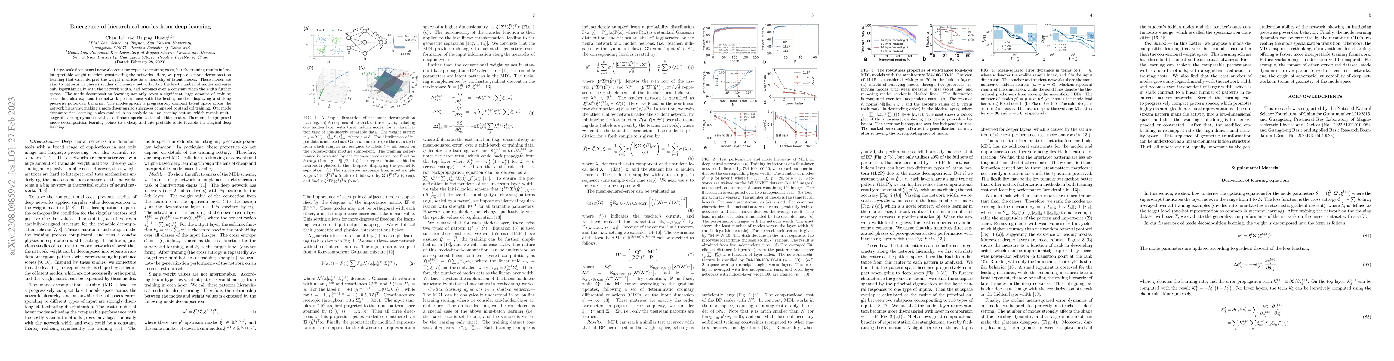 Thumbnail for Emergence of hierarchical modes from deep learning