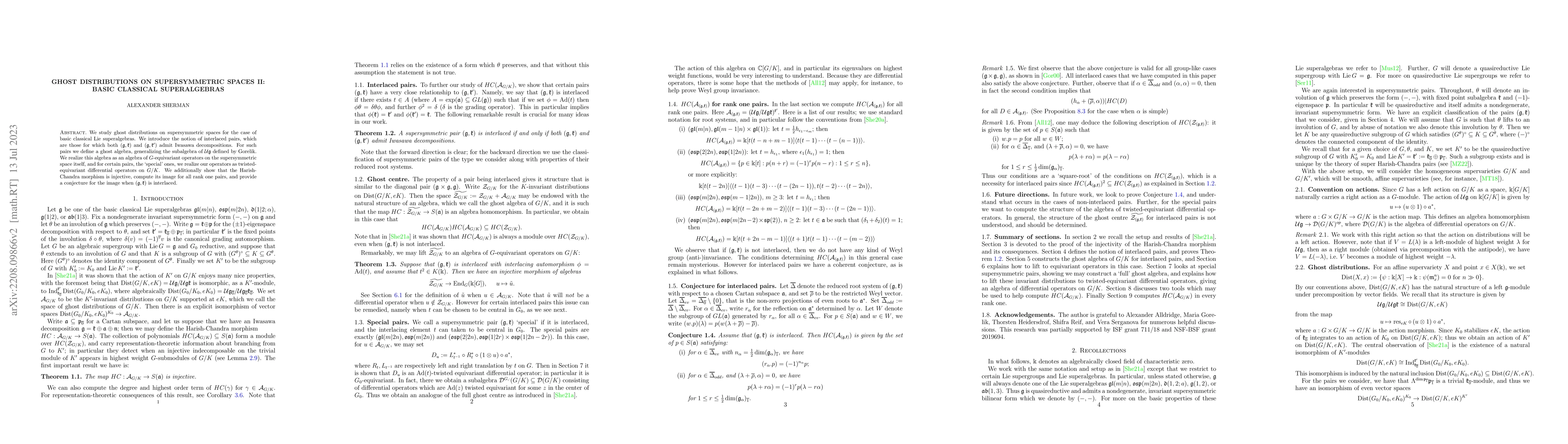 Thumbnail for Ghost distributions on supersymmetric spaces II: basic classical
  superalgebras