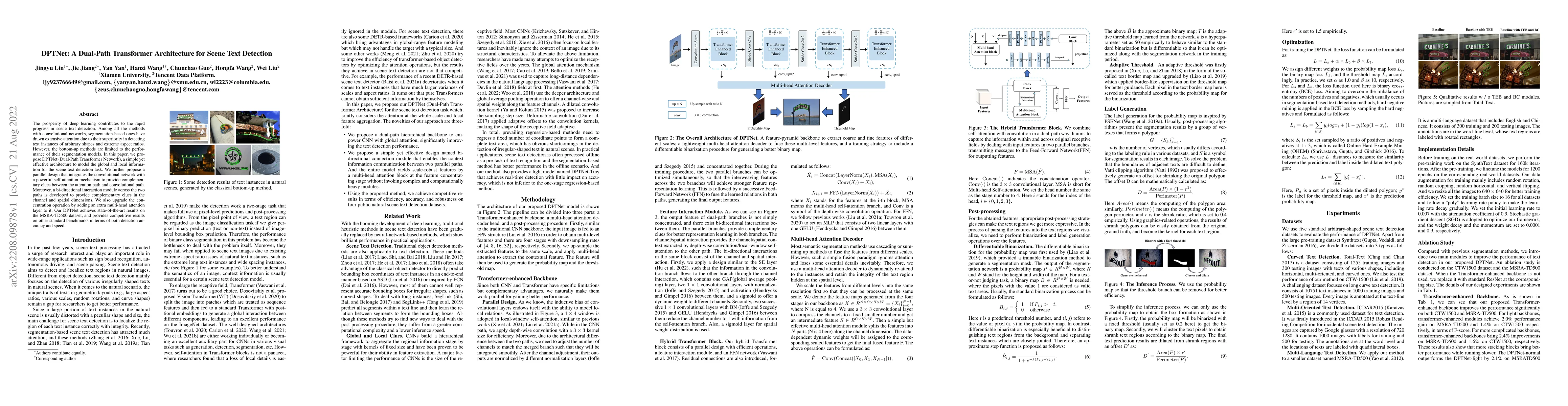 Thumbnail for DPTNet: A Dual-Path Transformer Architecture for Scene Text Detection