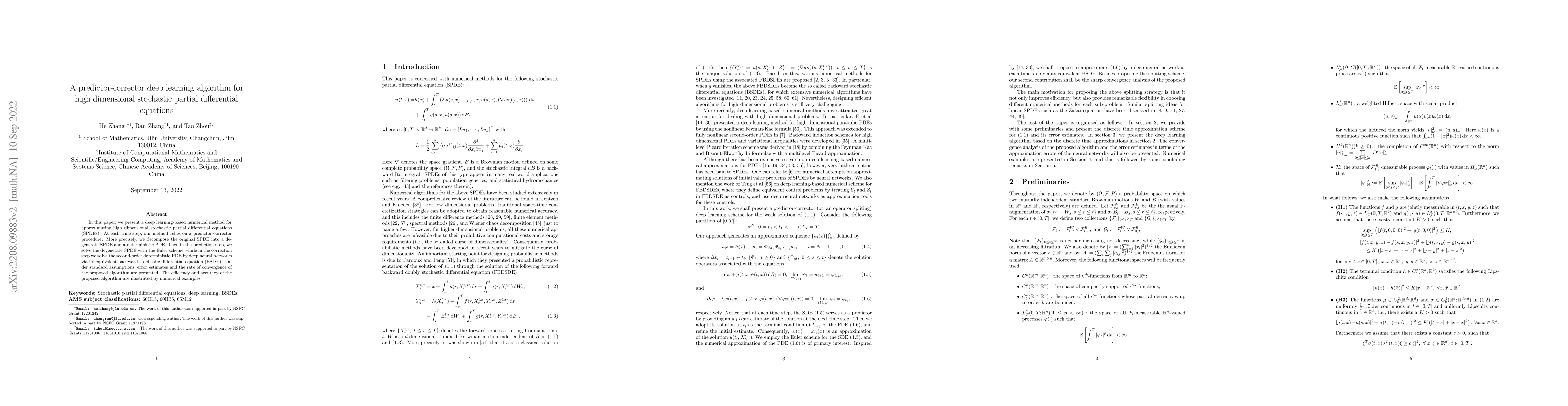 Thumbnail for A predictor-corrector deep learning algorithm for high dimensional
  stochastic partial differential equations