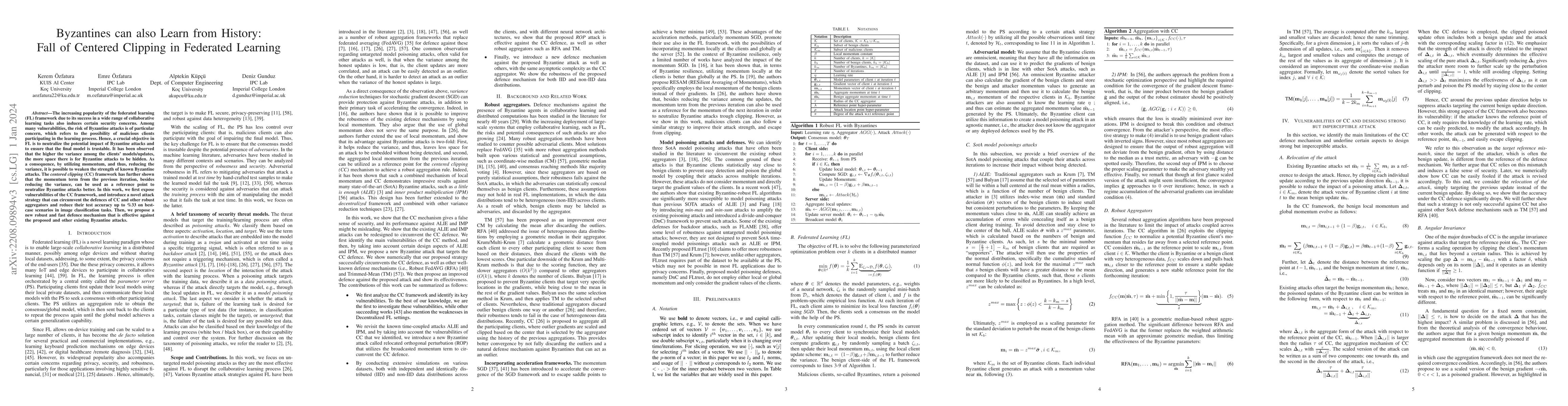 Thumbnail for Byzantines can also Learn from History: Fall of Centered Clipping in
  Federated Learning