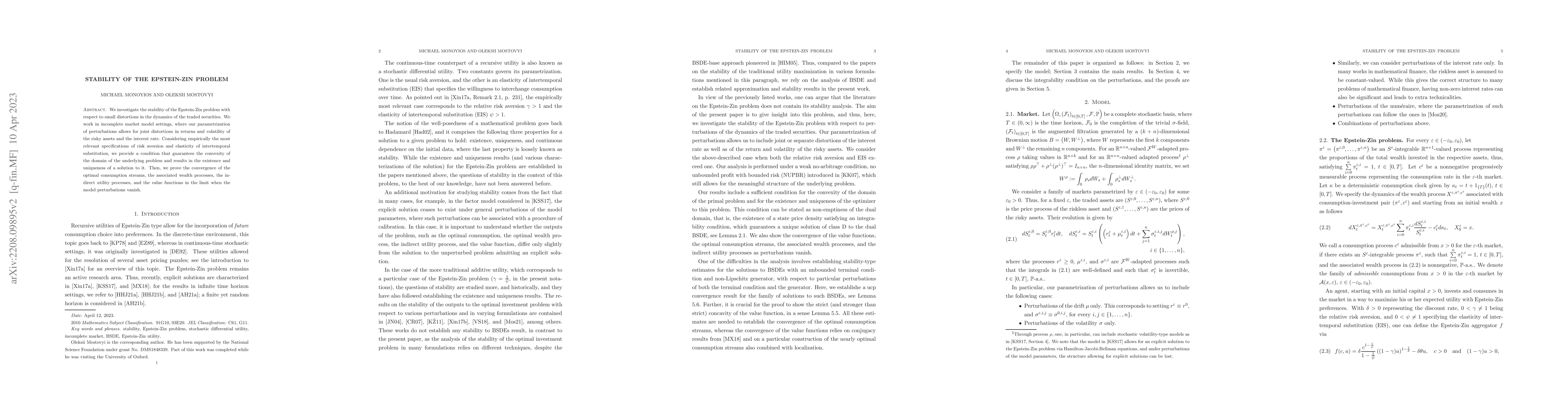 Thumbnail for Stability of the Epstein-Zin problem