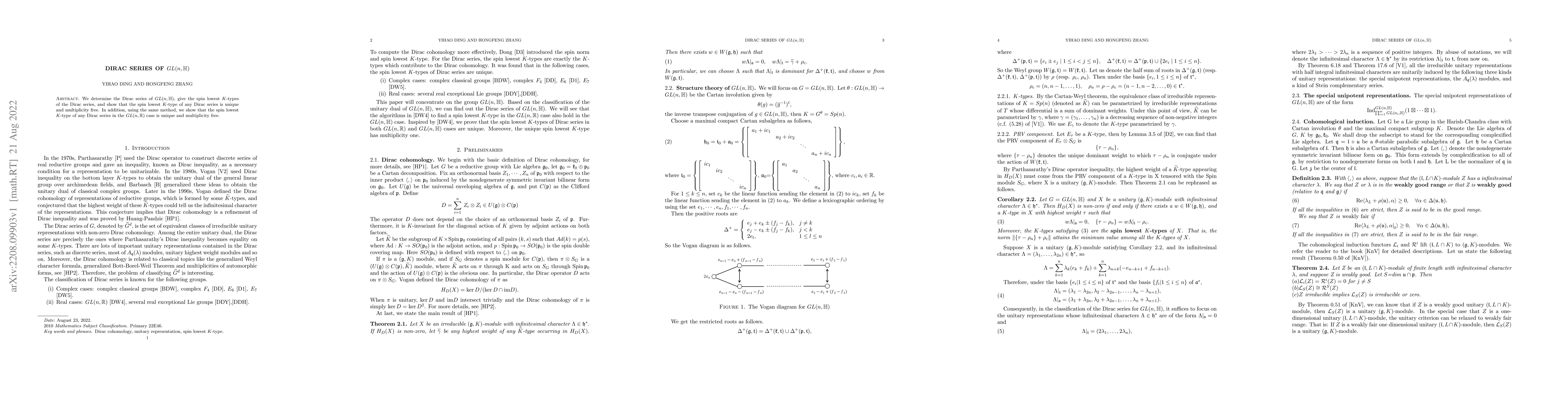 Thumbnail for Dirac series of $GL(n,\mathbb{H})$