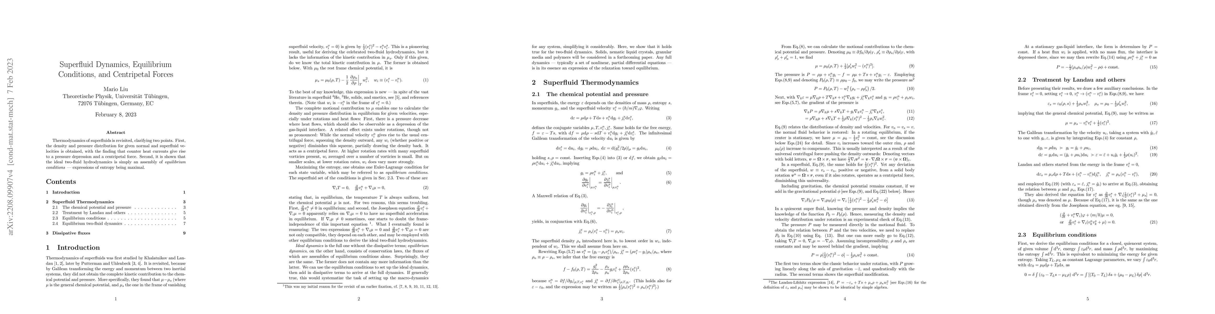 Thumbnail for Superfluid Dynamics, Equilibrium Conditions, and Centripetal Forces