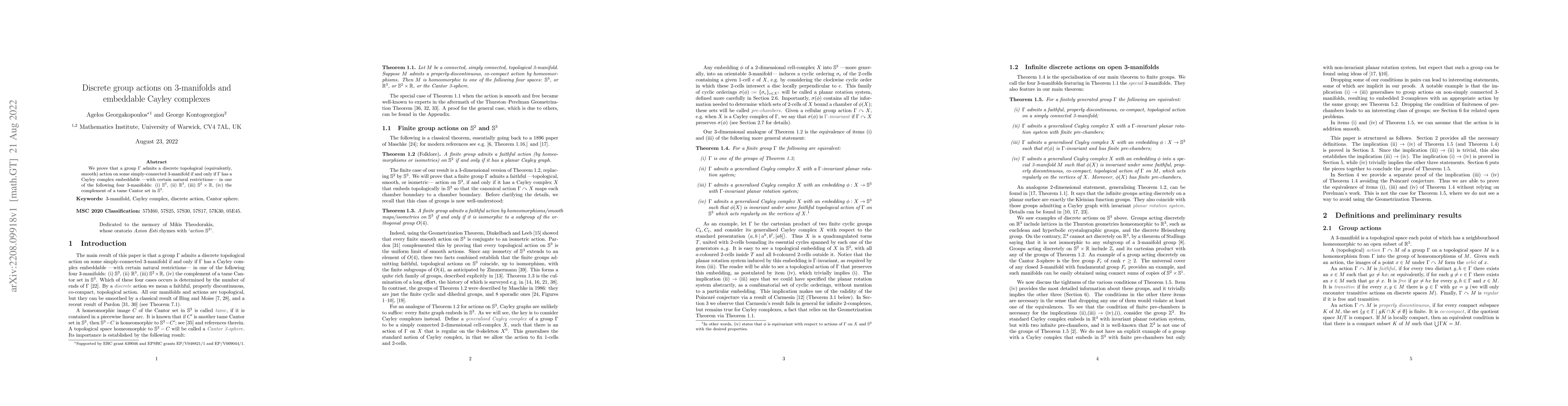 Thumbnail for Discrete group actions on 3-manifolds and embeddable Cayley complexes