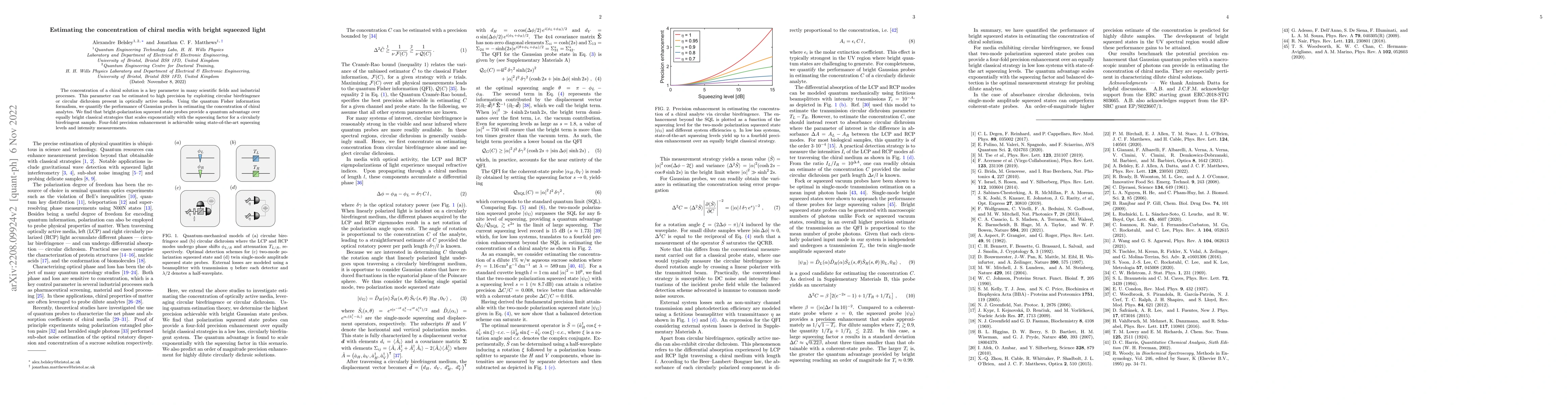 Thumbnail for Estimating the concentration of chiral media with bright squeezed light