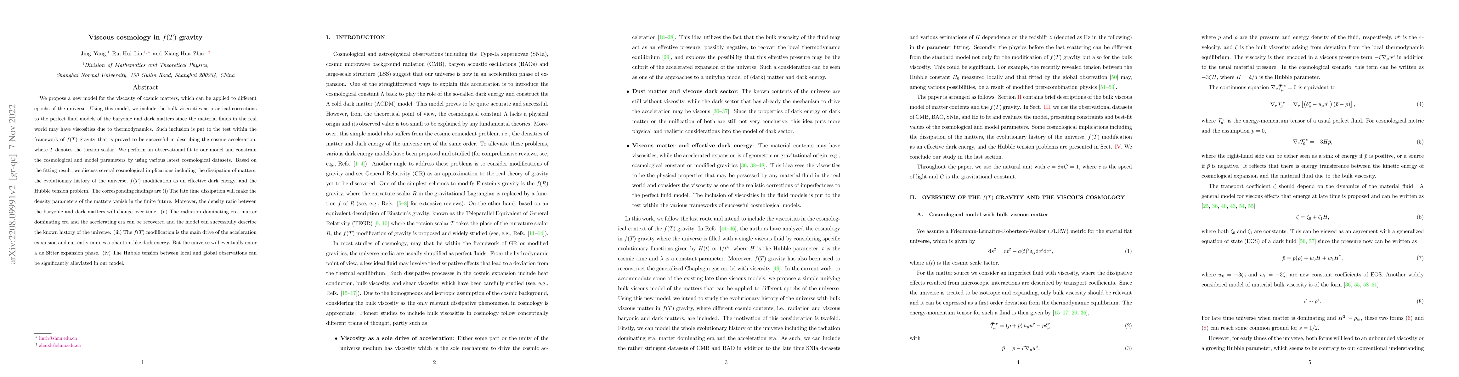 Thumbnail for Viscous cosmology in $f(T)$ gravity