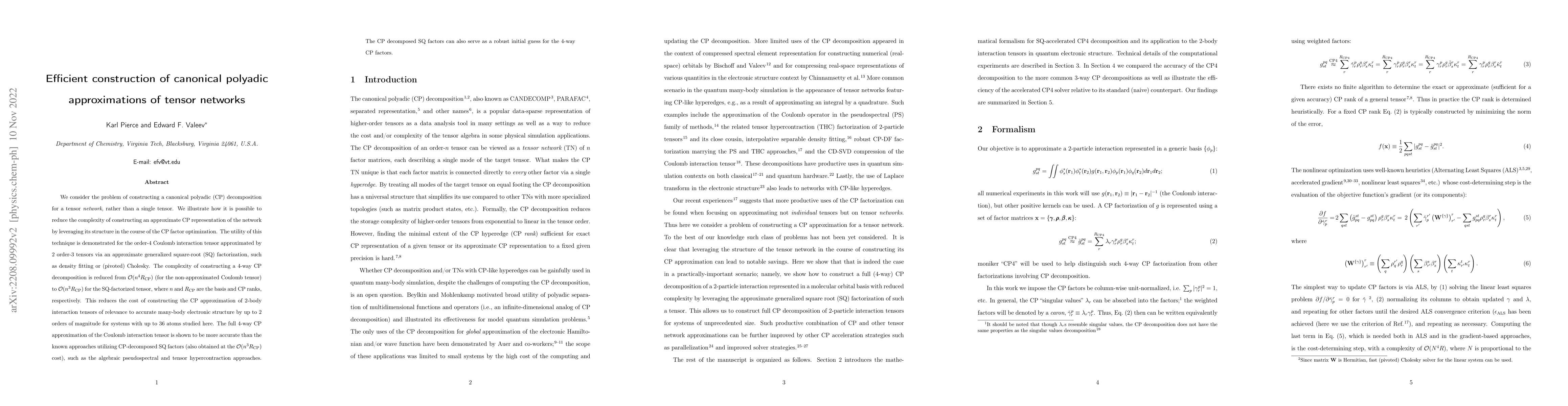 Thumbnail for Efficient construction of canonical polyadic approximations of tensor
  networks