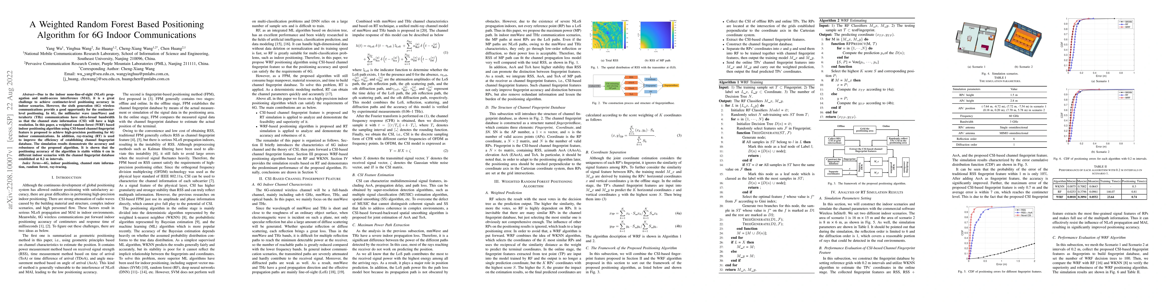 Thumbnail for A Weighted Random Forest Based PositioningAlgorithm for 6G Indoor
  Communications