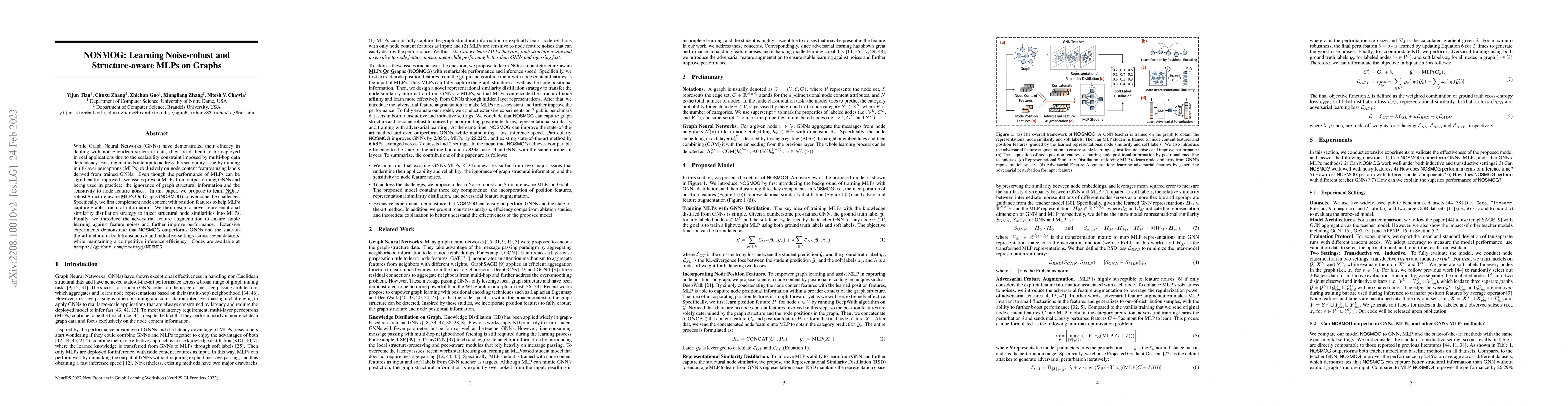 Thumbnail for NOSMOG: Learning Noise-robust and Structure-aware MLPs on Graphs